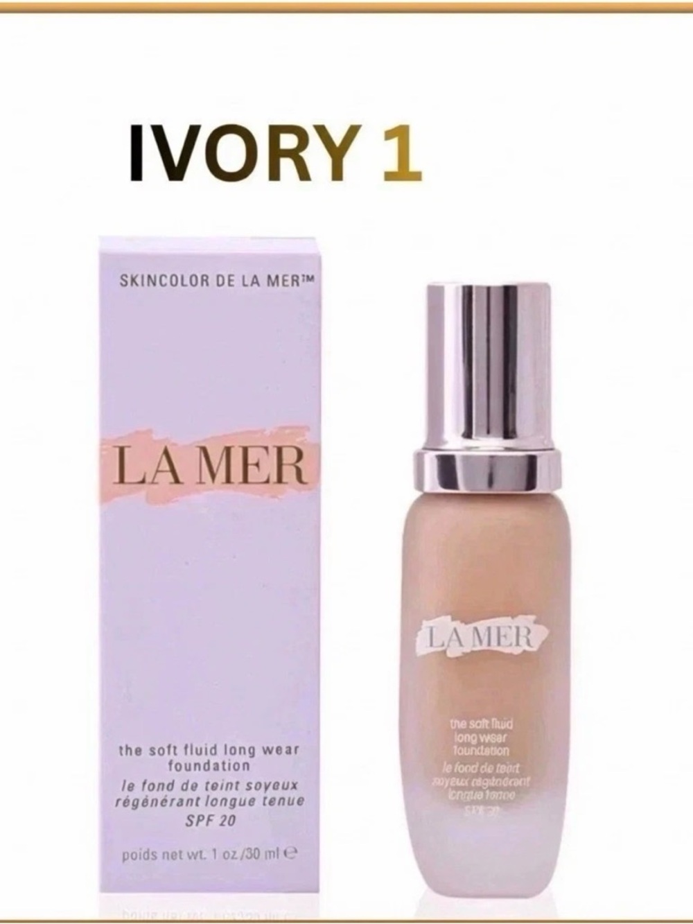 La Mer The Soft Fluid Long Wear Foundation Shade IVORY 01 – 30ml 1oz sealed box